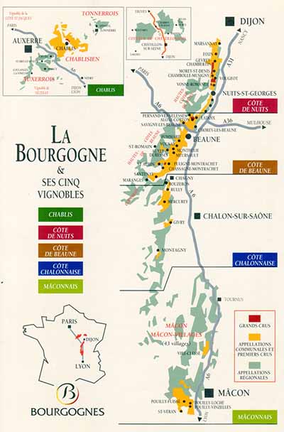 Carte Bourgogne